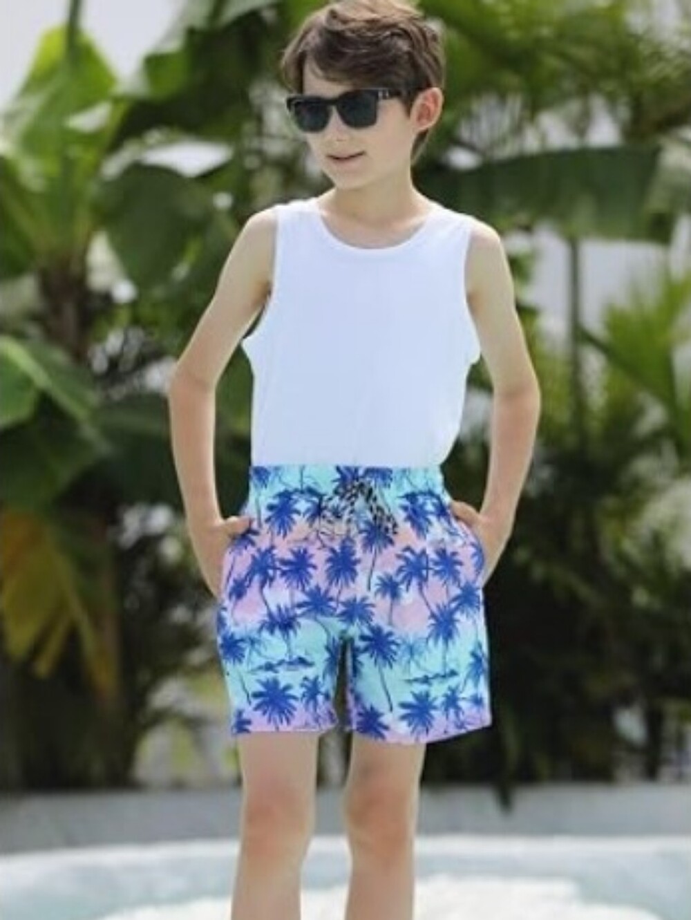 Boys Swim Compression Liner Shorts Quick Dry Bathing Suit with Boxer